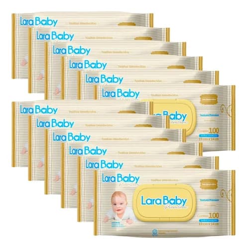 Kit C/12 Toalha Umed Lara Baby Premium C/100un